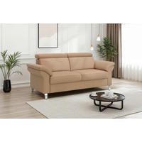 2-SITZER-SOFA ARNGAST E Cappuccino Echtleder  - Chromfarben/Cappuccino, Basics, Leder/Textil (156/84/93cm) - Sit & More