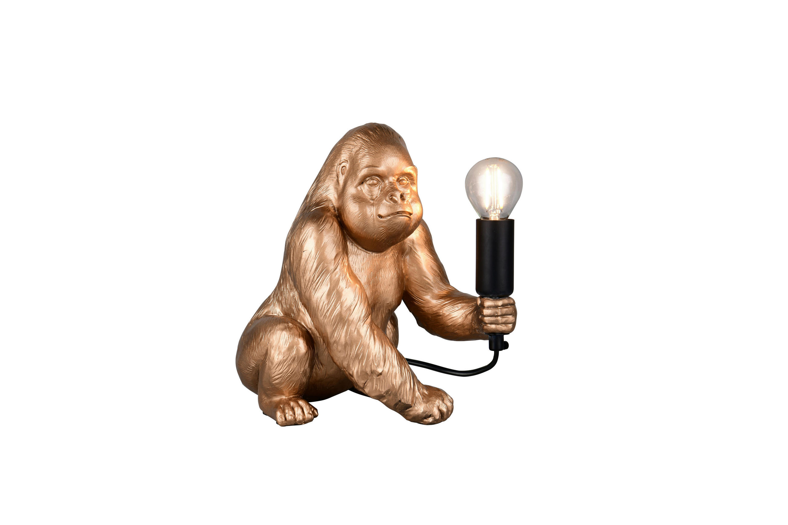 TISCHLEUCHTE Kong 22/15/23 cm   - Goldfarben/Schwarz, Trend, Kunststoff/Metall (22/15/23cm)