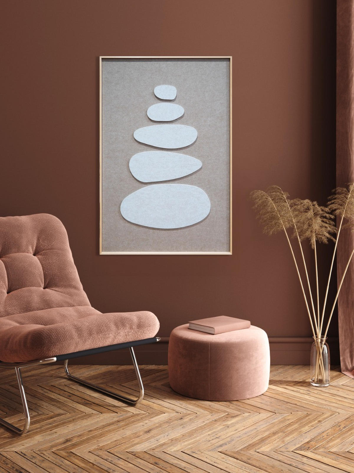 BILD Steine  - Hellbraun/Beige, Basics, Holz/Kunststoff (80/120/10cm)