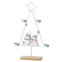 TEELICHTHALTER - Grau, LIFESTYLE, Holzwerkstoff/Metall (31/8/49,5cm)