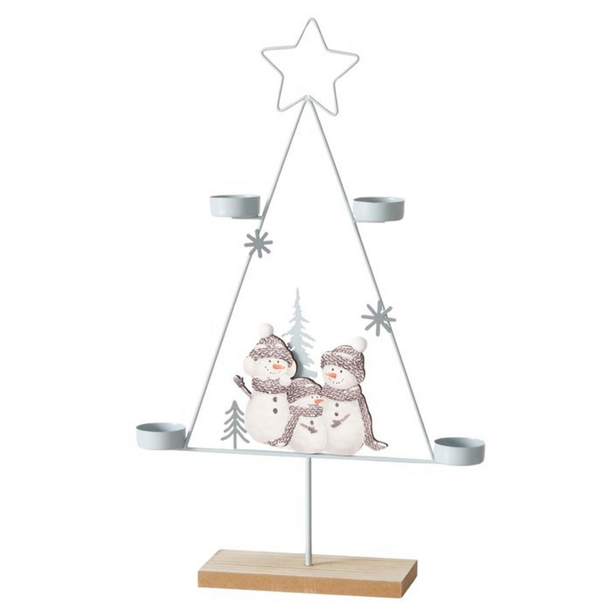 TEELICHTHALTER - Grau, LIFESTYLE, Holzwerkstoff/Metall (31/8/49,5cm)