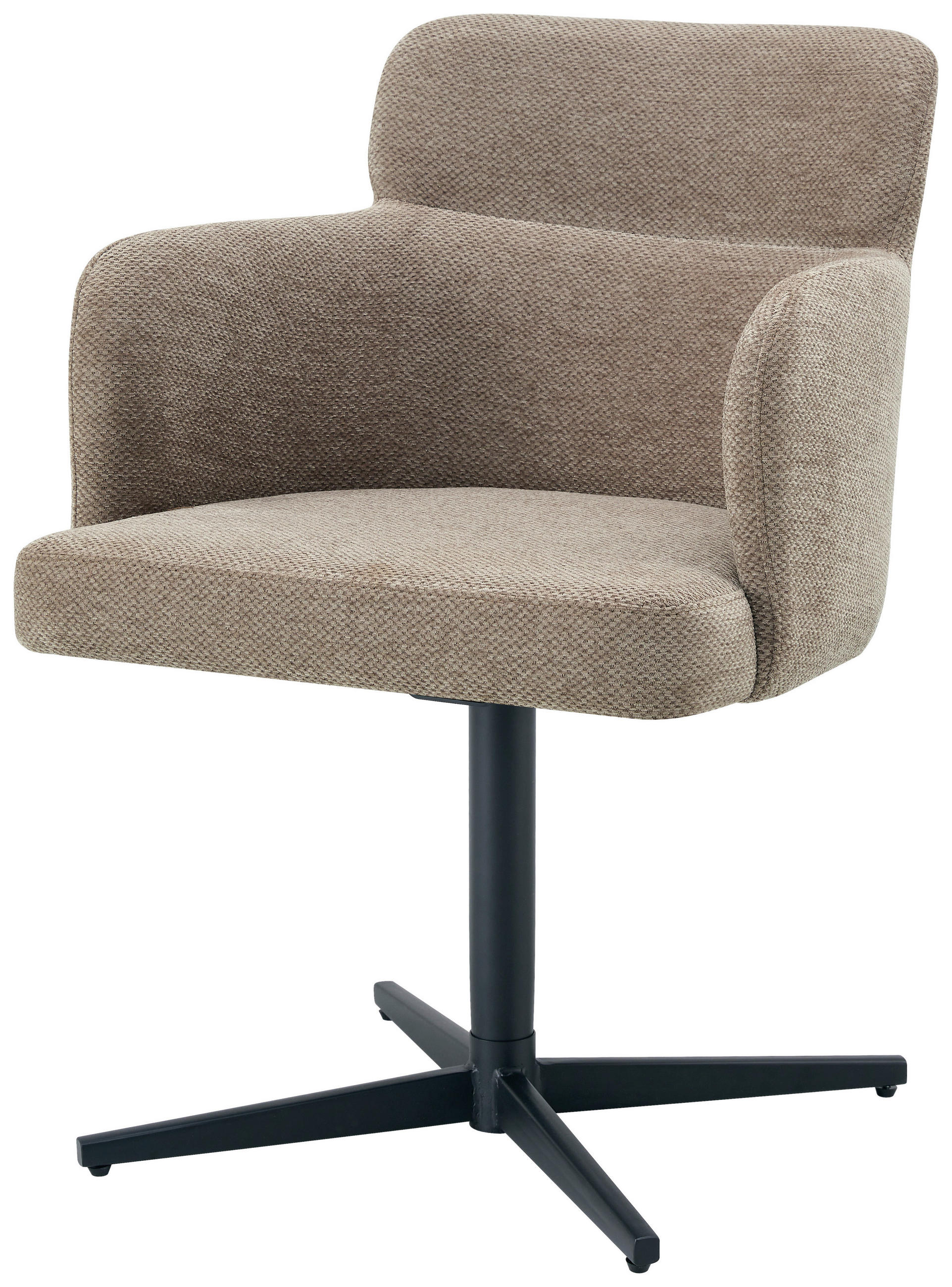ARMLEHNSTUHL  in Eisen Webstoff  - Schwarz/Braun, KONVENTIONELL, Holz/Textil (58,5/85/63cm) - Livetastic
