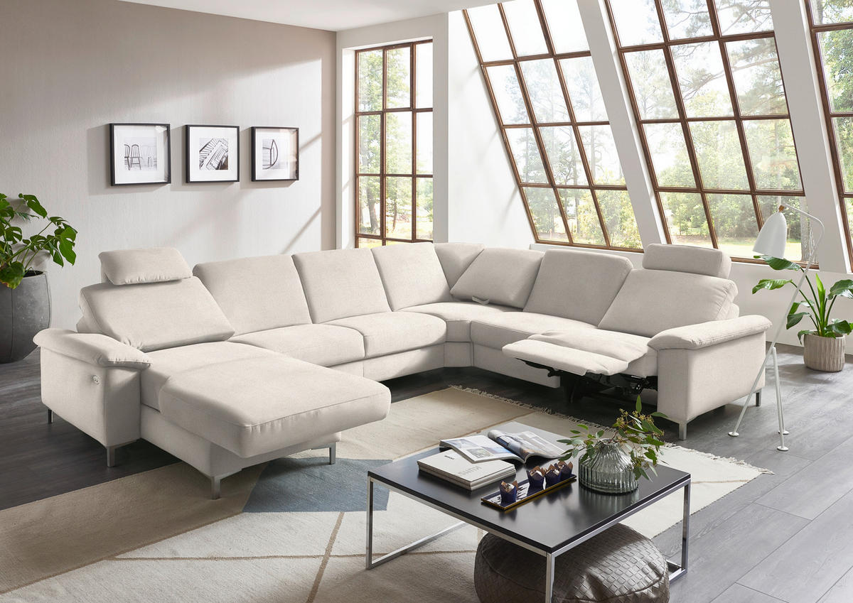 WOHNLANDSCHAFT in Chenille Naturfarben  - Alufarben/Naturfarben, Design, Textil/Metall (170/333/265cm) - Dieter Knoll
