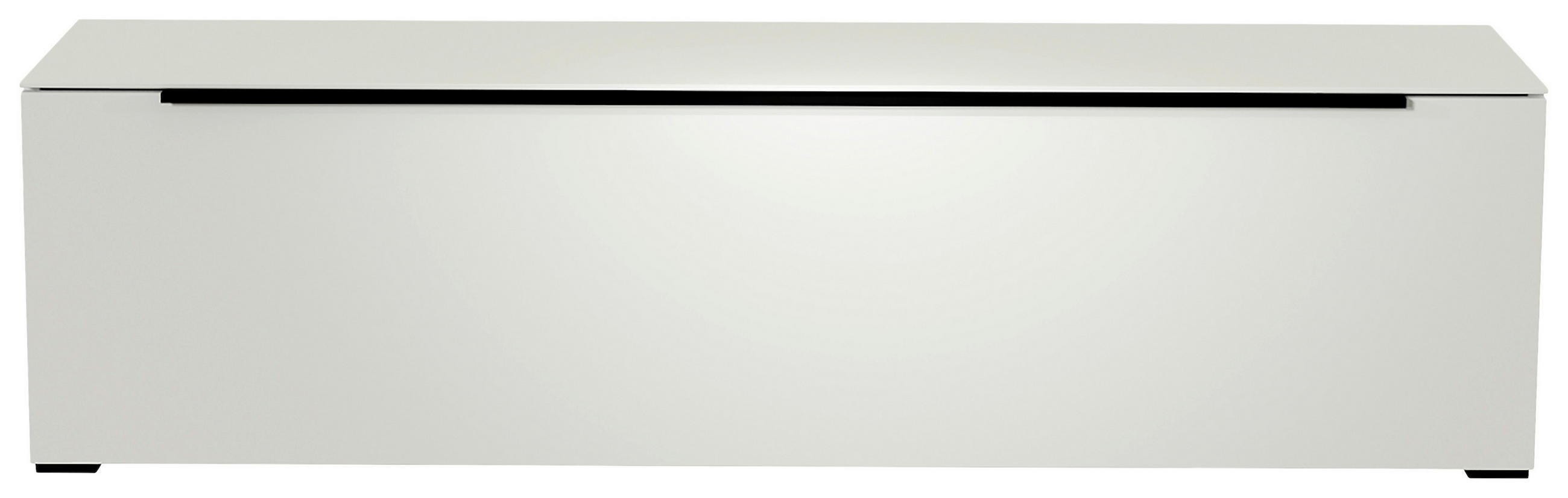 LOWBOARD Schwarz, Weiss  160/43/45 cm  - Weiss/Schwarz, Design, Glas/Holzwerkstoff (160/43/45cm) - Moderano