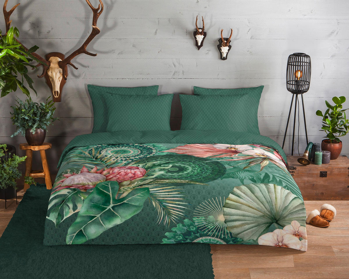 BETTWÄSCHE HIP Flanell, Biber 140/200 cm  - Grün, Design, Textil (140/200cm)