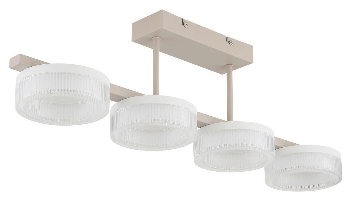 LED-DECKENLEUCHTE 67/13/19,5 cm   - Sandfarben/Transparent, Design, Kunststoff/Metall (67/13/19,5cm) - Globo