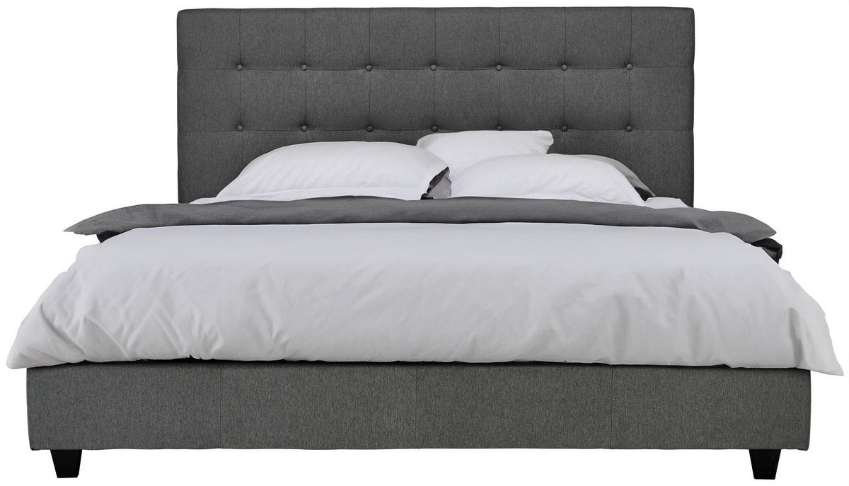 ČALÚNENÁ POSTEĽ, 180/200 cm, antracitová - antracitová, Modern, drevo/textil (180/200cm) - Carryhome