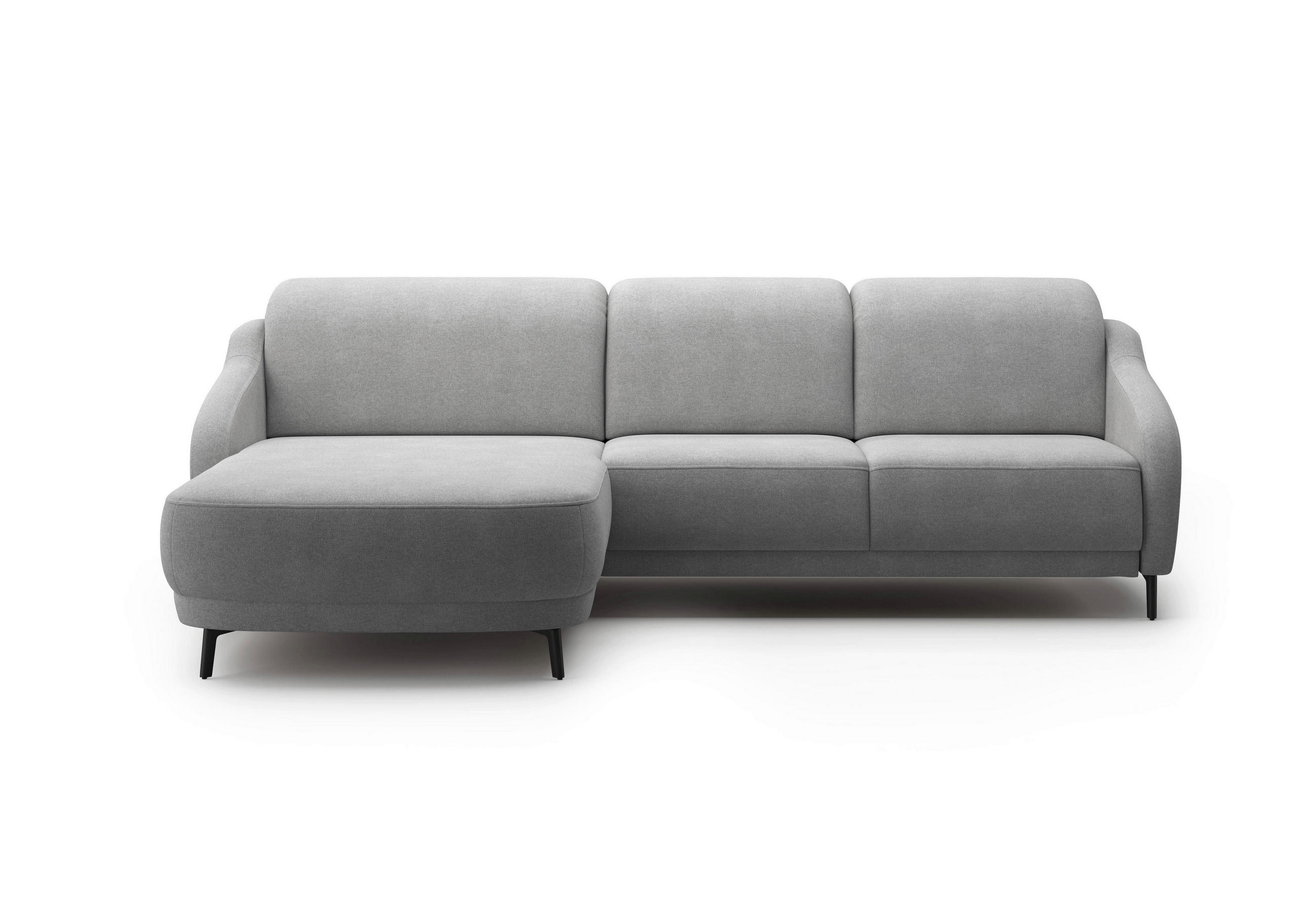 ECKSOFA BLUES V Grau Mikrofaser  - Schwarz/Grau, MODERN, Textil/Metall (191/271cm) - Sit & More