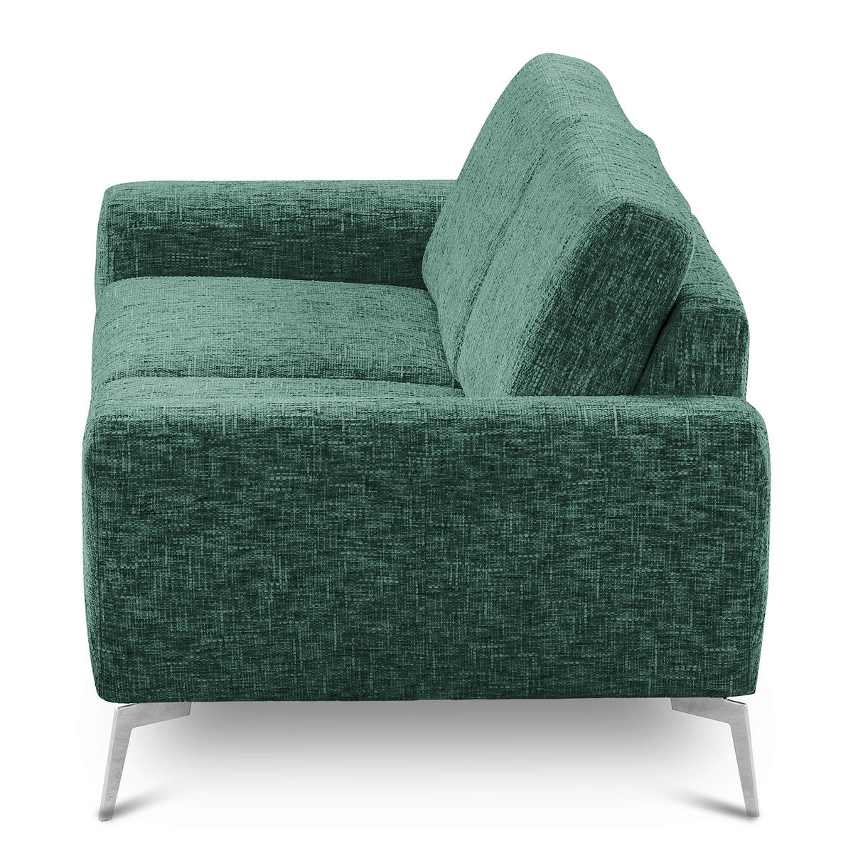 3-SITZER-SOFA SPRING in Webstoff Grün Modern  - Chromfarben/Grün, Design, Textil/Metall (187/85/92cm) - Livetastic