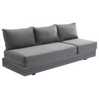 LOUNGESOFA  - Dunkelgrau/Graphitfarben, Design, Textil/Metall (198/40/74/81cm) - Zebra 