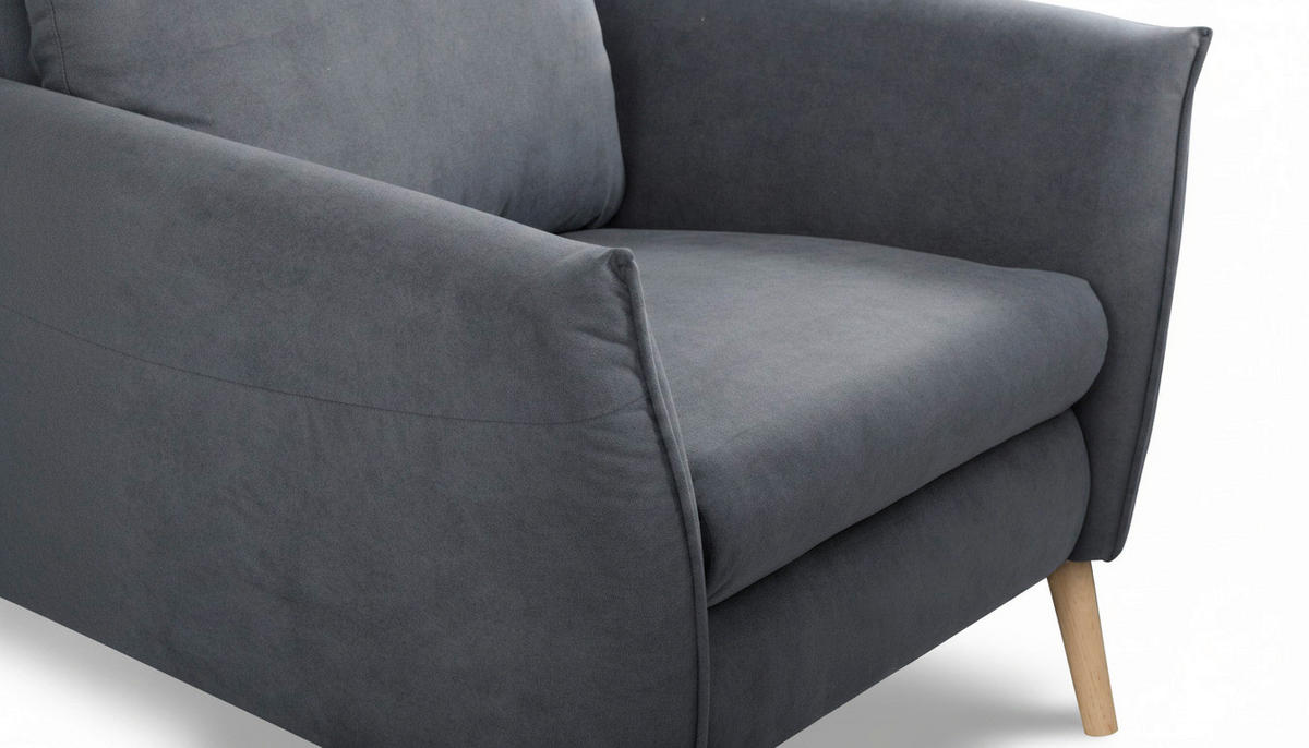 RELAXSESSEL in Textil Blau  - Blau/Buchefarben, Design, Holz/Textil (88/110/92cm) - Livetastic