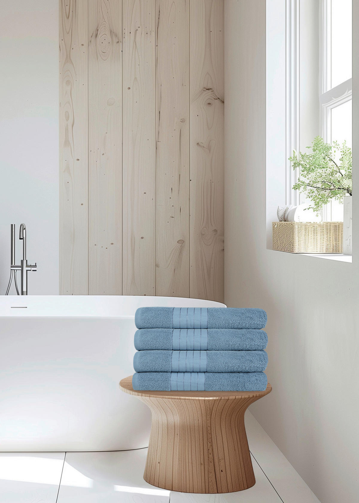 FROTTIERSET Pastellblau 4-teilig  - Pastellblau, Basics, Textil (50/100cm)