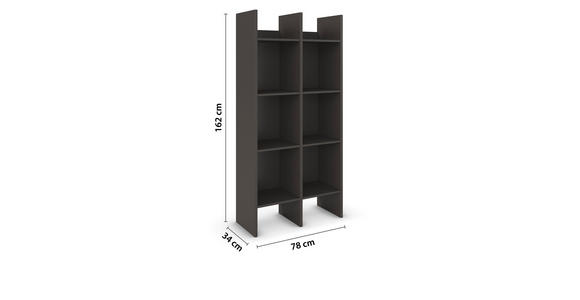 REGALELEMENT Graphitfarben  - Graphitfarben, KONVENTIONELL, Holzwerkstoff (78/162/34cm) - Xora