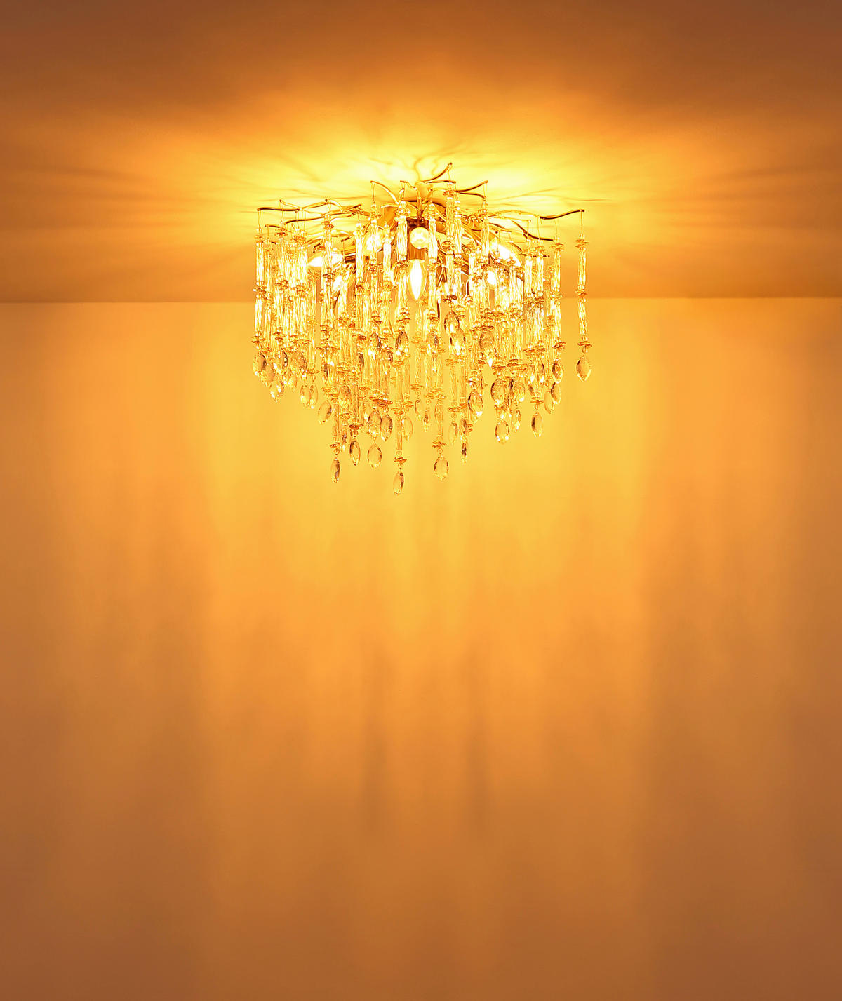 DECKENLEUCHTE  60/48 cm    - Klar/Goldfarben, KONVENTIONELL, Glas/Metall (60/48cm) - Globo