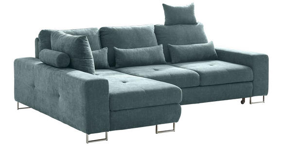 ECKSOFA Grün Flachgewebe  - Grün, Design, Textil/Metall (188/260cm) - Hom`in