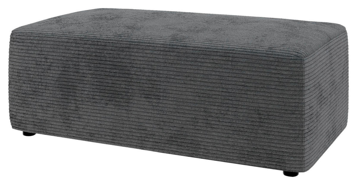 HOCKER in Textil Dunkelgrau  - Dunkelgrau/Schwarz, Modern, Kunststoff/Textil (112/44/66cm) - Trendmanufaktur