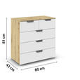KOMMODE  in 80/81/42 cm  - Chromfarben/Weiß, Design, Holzwerkstoff/Metall (80/81/42cm) - Carryhome