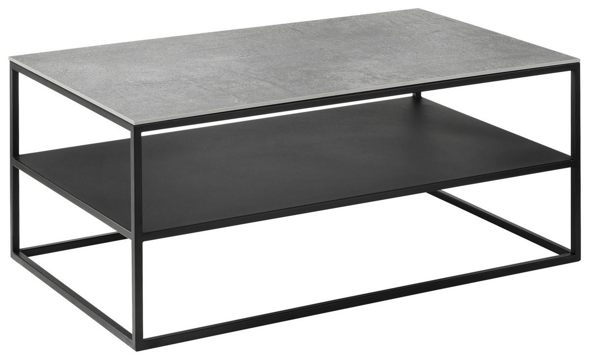 COUCHTISCH in Keramik 100/60/41,5 cm  - Schwarz/Grau, Design, Keramik/Metall (100/60/41,5cm) - Johann Jakob