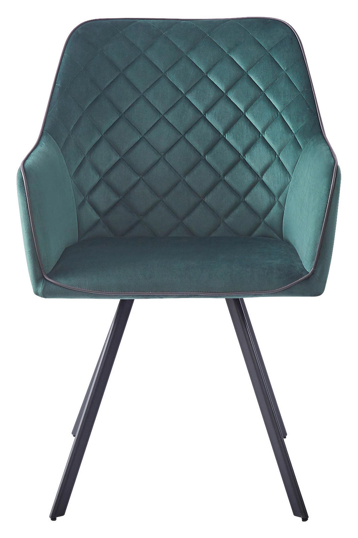 STOLIČKA S PODRÚČKAMI, zamat, zelená - sivá/zelená, Modern, kov/textil (58/85/64,5cm) - MID.YOU