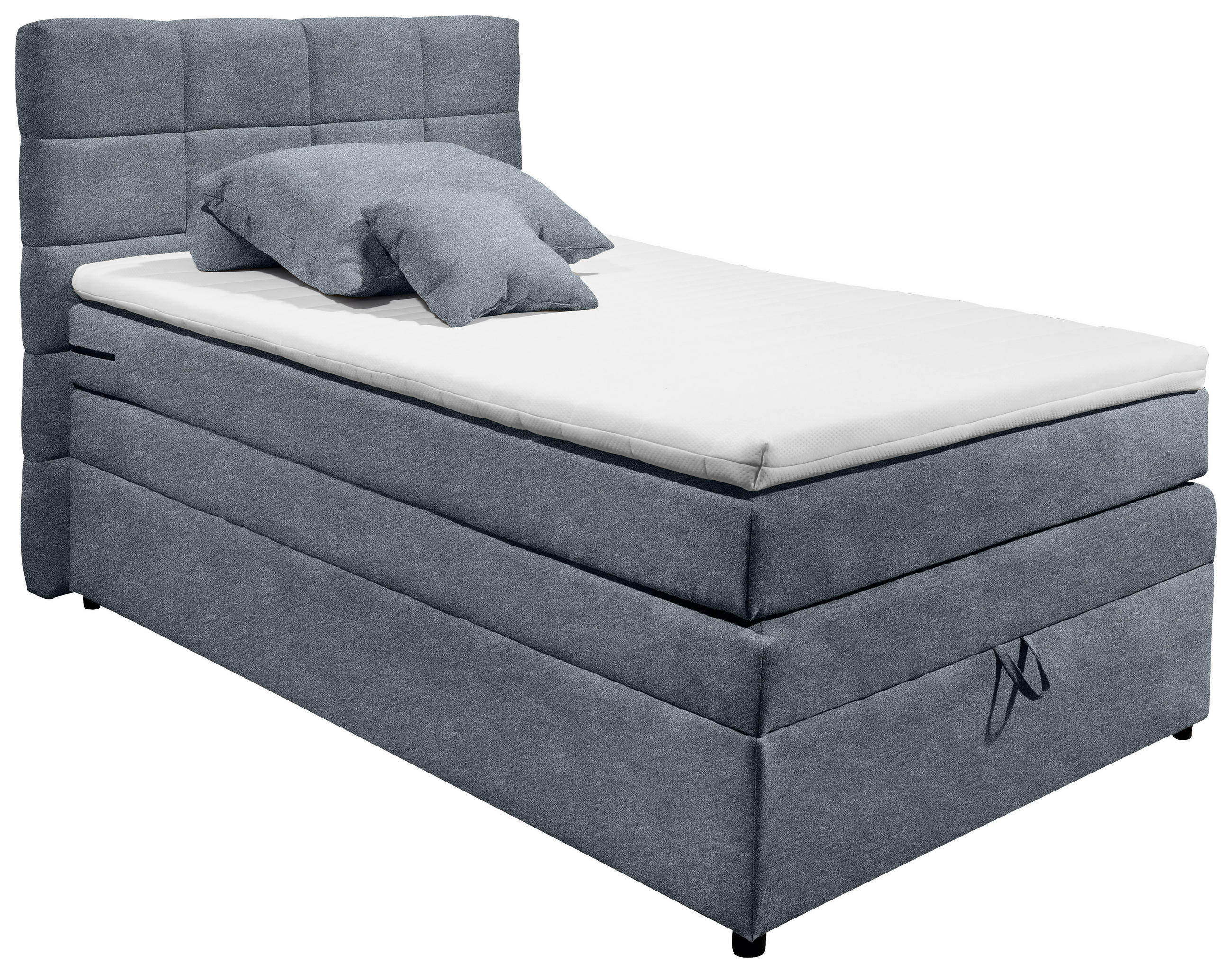 Thumbnail - Mid.you Boxspringbett, Anthrazit, Kunststoff, H2, 7-Zonen, Höhe ca. 16 cm, 120x200 cm, Bettkasten, Matratze, Topper durc...