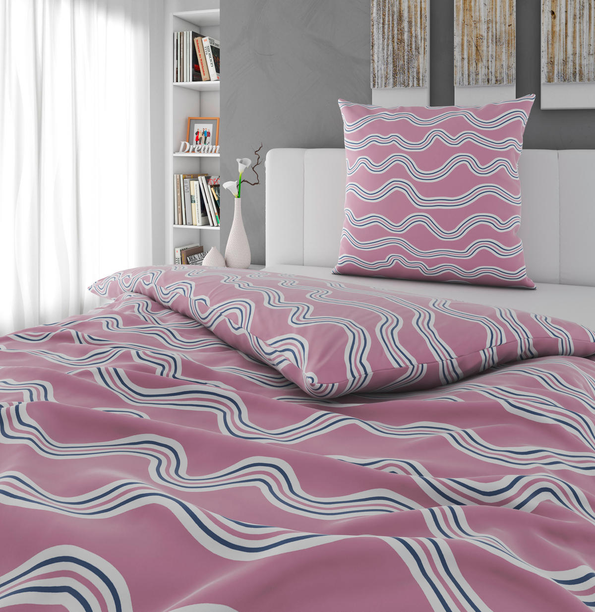 BETTWÄSCHE Satin 135/200 cm  - Rosa, Textil (135/200cm) - Novel