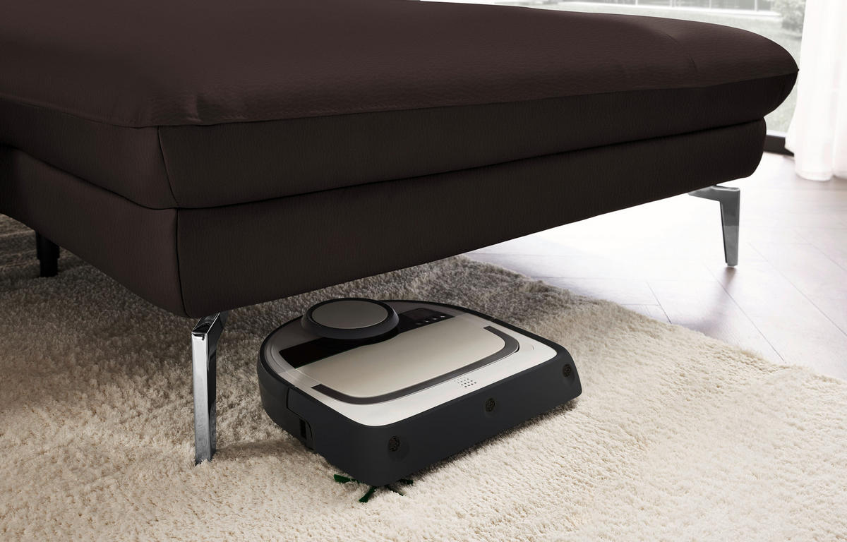 ECKSOFA in Echtleder Braun  - Schwarz/Braun, Design, Leder/Metall (325/157cm) - Dieter Knoll