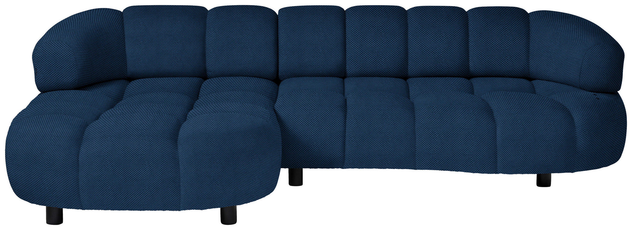 ECKSOFA in Webstoff Royalblau  - Royalblau/Schwarz, Design, Holz/Textil (183/284cm) - Welnova