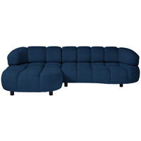 ECKSOFA in Webstoff Royalblau  183/284 cm  - Royalblau/Schwarz, Design, Holz/Textil (183/284cm) - Welnova