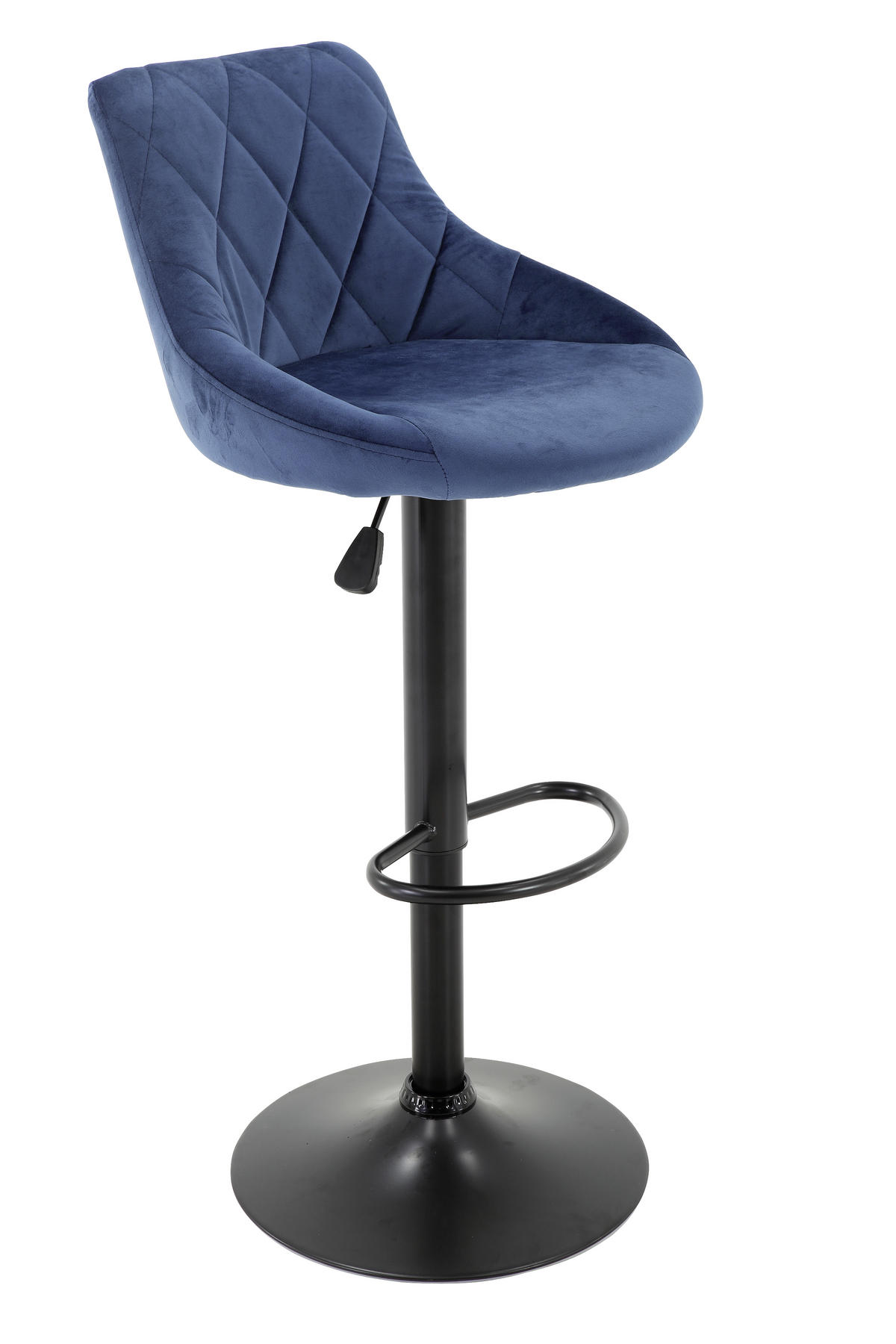 BARSKI STOL, modra, črna  - modra/črna, Moderno, kovina/tekstil (47.5/82-103/52cm) - Xora