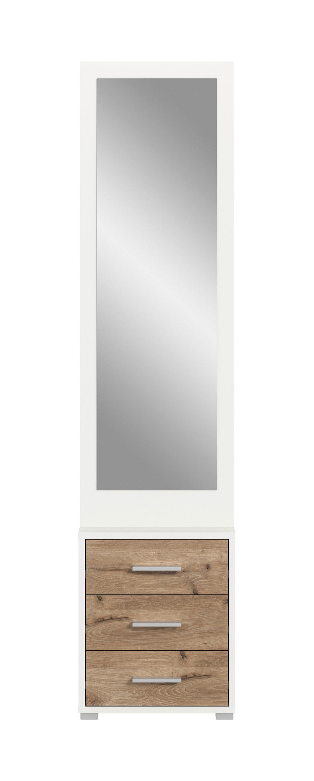 GARDEROBE 2-teilig  in 45/190/38 cm  - Eiche dunkel/Weiß, Design, Holzwerkstoff (45/190/38cm) - Livetastic