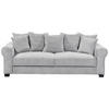 SCHLAFSOFA Cord Hellgrau  - Hellgrau/Schwarz, KONVENTIONELL, Kunststoff/Textil (247/95/125cm) - Hom`in