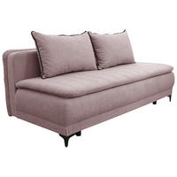 SCHLAFSOFA  mit Liegefunktion Flachgewebe Rosa  - Schwarz/Rosa, Basics, Textil/Metall (202/98/78cm) - Livetastic