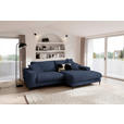 ECKSOFA  in Flachgewebe Dunkelblau  253/177 cm  - Schwarz/Dunkelblau, Design, Textil/Metall (253/177cm) - Dieter Knoll