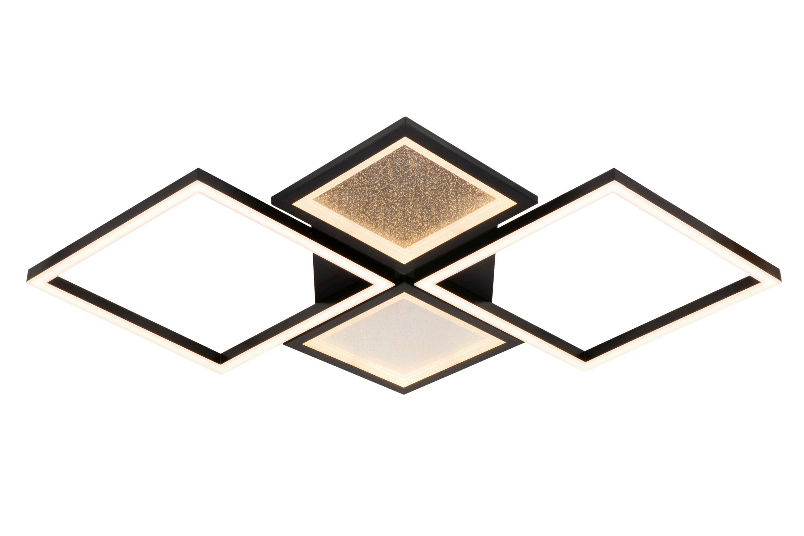 LED-DECKENLEUCHTE Fremont 80/55/6 cm   - Transparent/Schwarz, LIFESTYLE, Kunststoff/Metall (80/55/6cm) - Novel
