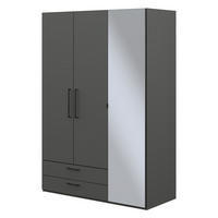 KLEIDERSCHRANK  in Graphitfarben  - Anthrazit/Graphitfarben, Design, Glas/Holzwerkstoff (151,3/213,6/59,3cm) - Cantus
