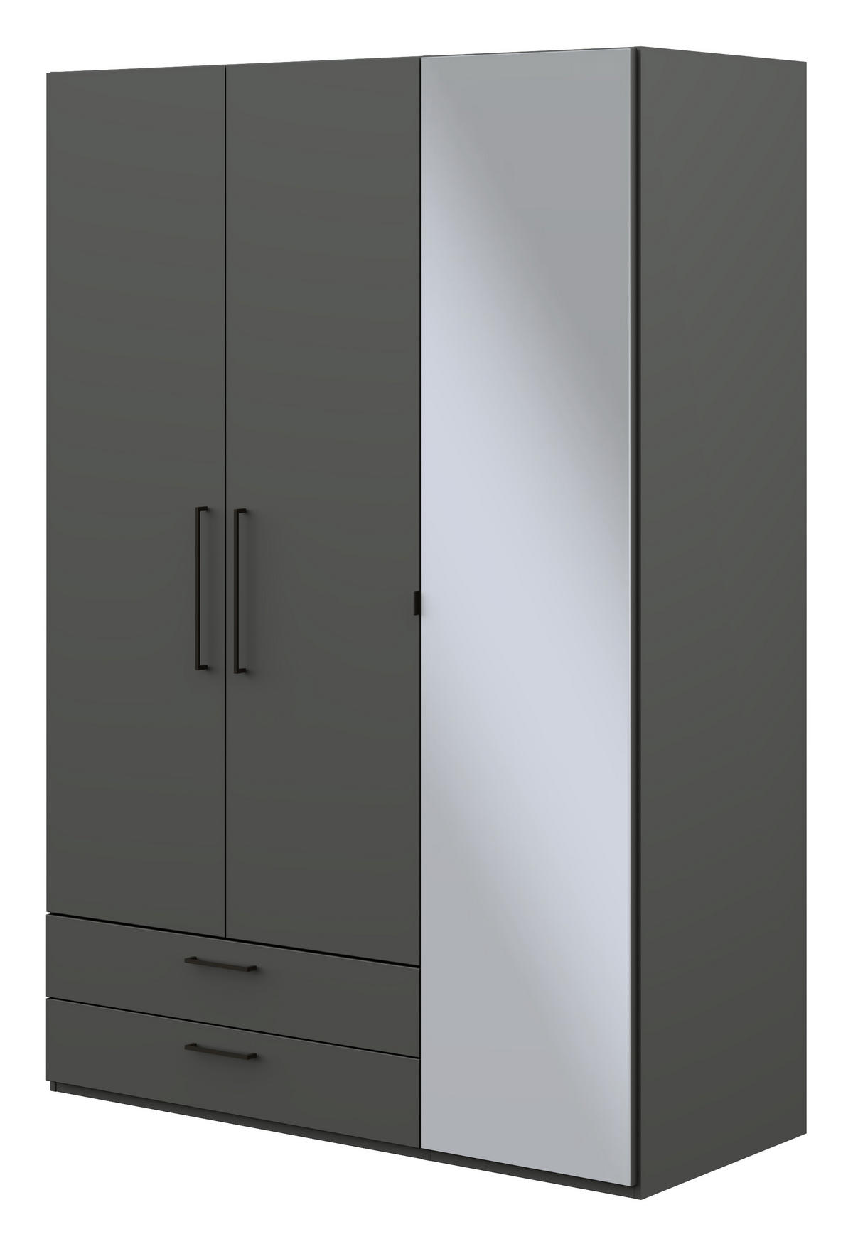 KLEIDERSCHRANK  in Graphitfarben  - Anthrazit/Graphitfarben, Design, Glas/Holzwerkstoff (151,3/213,6/59,3cm) - Cantus