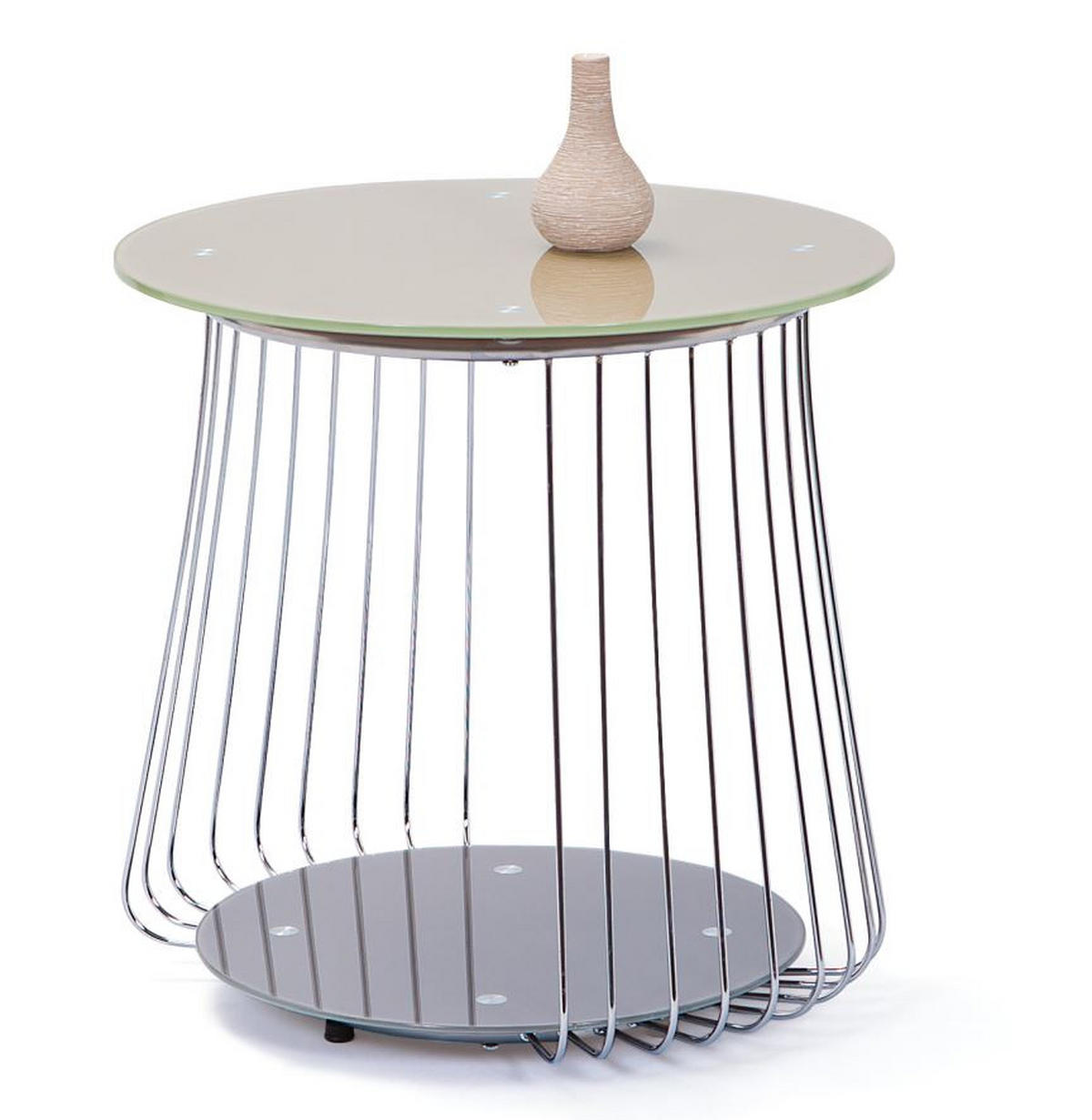 COUCHTISCH in Metall 50/50/50 cm  - Silberfarben, Basics, Glas/Metall (50/50/50cm) - MID.YOU