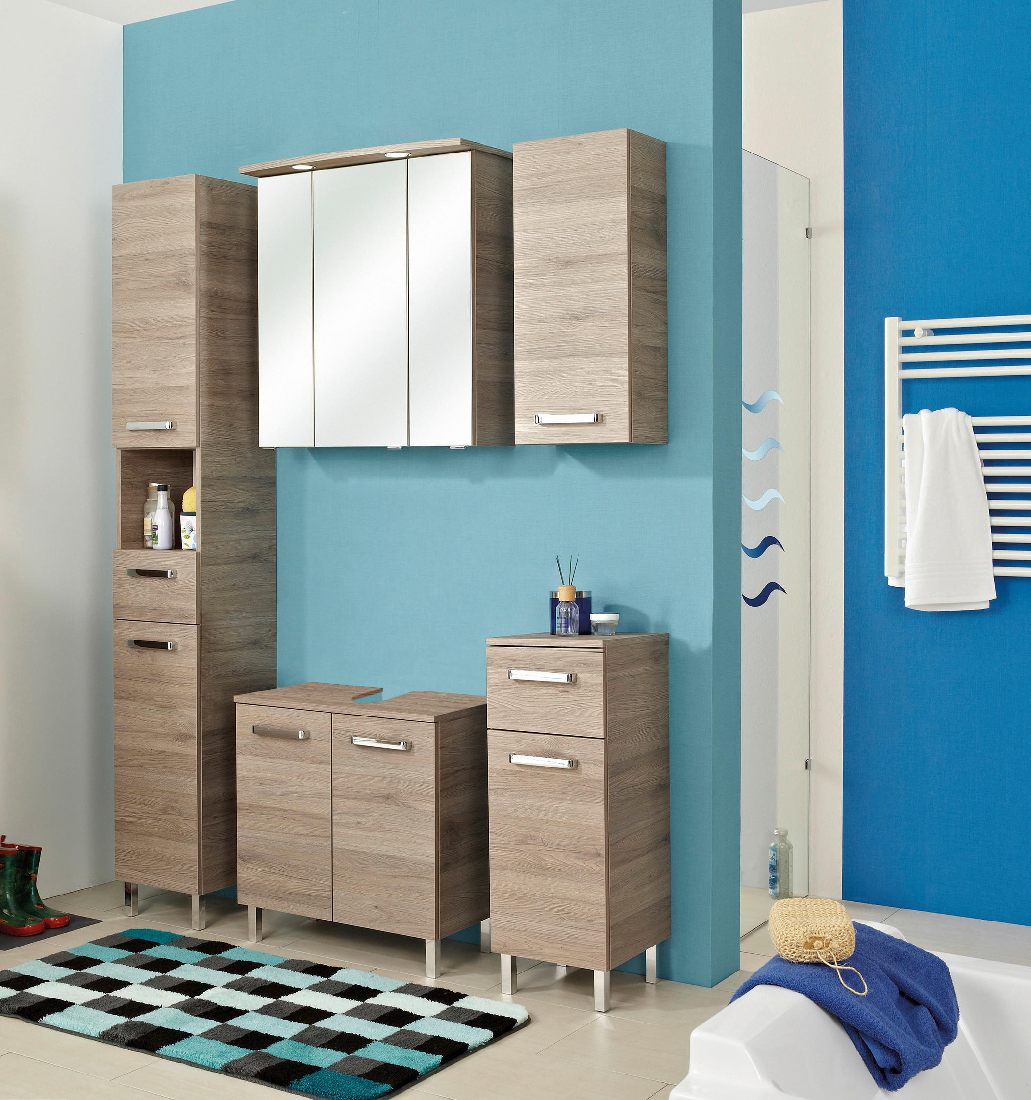 HÄNGESCHRANK 30/70/20 cm  - Chromfarben/Eichefarben, KONVENTIONELL, Holzwerkstoff/Metall (30/70/20cm) - Carryhome