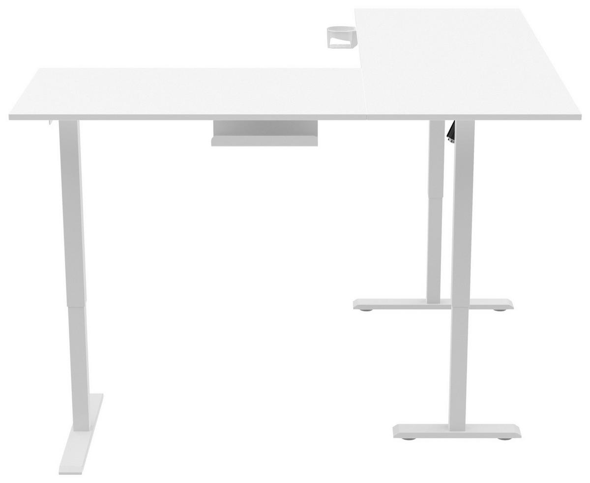 ECKSCHREIBTISCH 160/160/72-117 cm  in Weiß  - Weiß, KONVENTIONELL, Holzwerkstoff/Kunststoff (160/160/72-117cm) - Carryhome