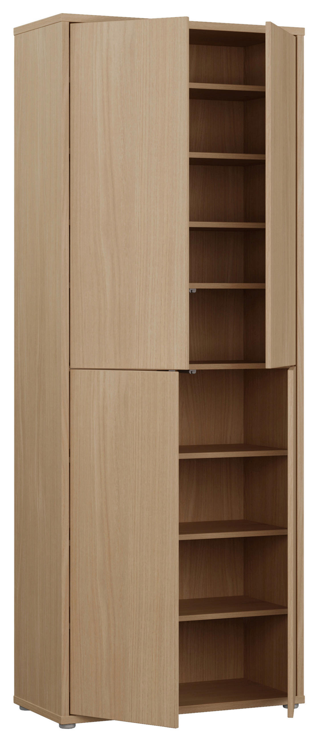 SCHUHSCHRANK Eichefarben  - Eichefarben/Grau, MODERN, Holzwerkstoff/Kunststoff (74,5/191.9/34,9cm) - Carryhome