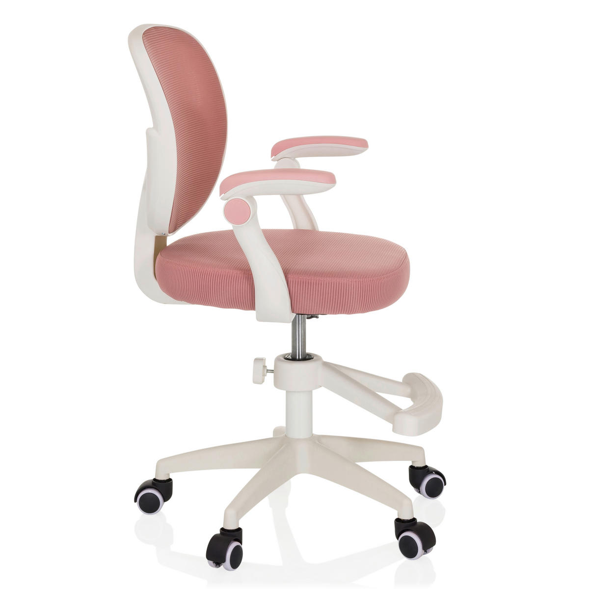 OTOČNÁ ŽIDLE PRO MLÁDEŽ, síťovina, růžová - bílá/růžová, Moderní, textil/plast (61/84-97/55cm) - MID.YOU