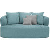 2-SITZER-SOFA in Bouclé Schwarz, Türkis  - Türkis/Taupe, MODERN, Kunststoff/Textil (177/86/105cm) - Hom`in