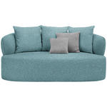 2-SITZER-SOFA in Bouclé Schwarz, Türkis  - Türkis/Taupe, MODERN, Kunststoff/Textil (177/86/105cm) - Hom`in