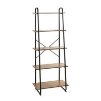 REGAL 60/164/36 cm barve hrasta, črna  - črna/barve hrasta, Moderno, kovina/leseni material (60/164/36cm) - Carryhome