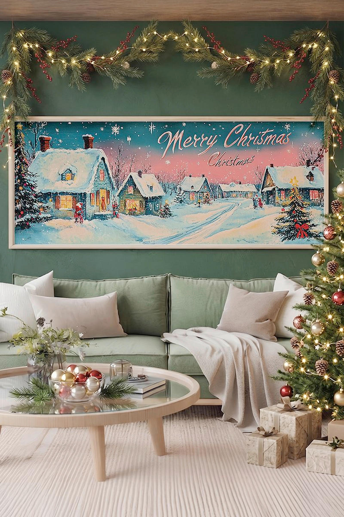 LEINWANDBILD Multicolor 120/50 cm  - Beige/Multicolor, Basics, Holz (120/50cm) - X-Mas