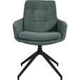 ARMLEHNSTUHL  Stoffauswahl, Typenauswahl, Sitzfläche 360° drehbar, Gestellauswahl Cord  - Schwarz/Grün, Design, Textil/Metall (63/90/69cm) - Johann Jakob
