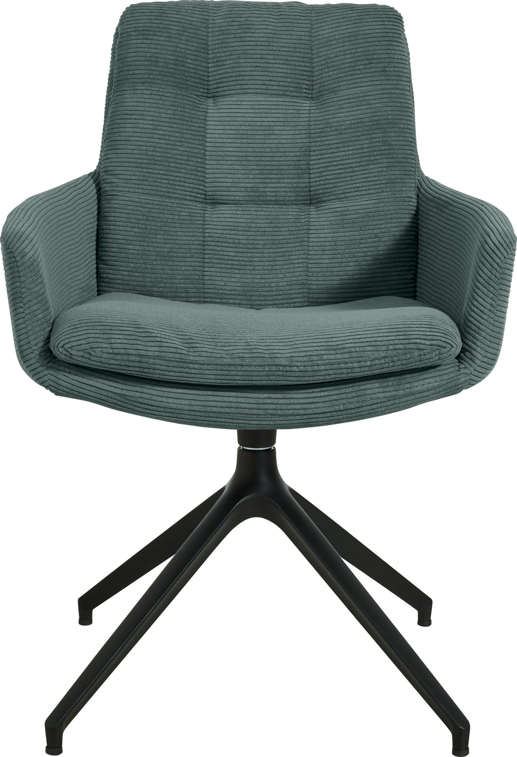ARMLEHNSTUHL  in Eisen Cord  - Schwarz/Grün, Design, Textil/Metall (63/90/69cm) - Johann Jakob