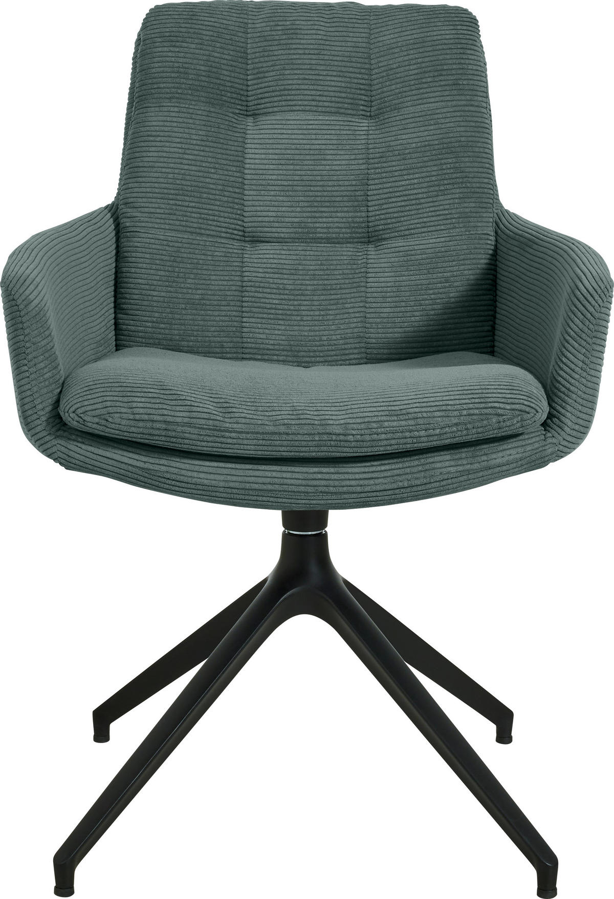 ARMLEHNSTUHL  in Eisen Cord  - Schwarz/Grün, Design, Textil/Metall (63/90/69cm) - Johann Jakob