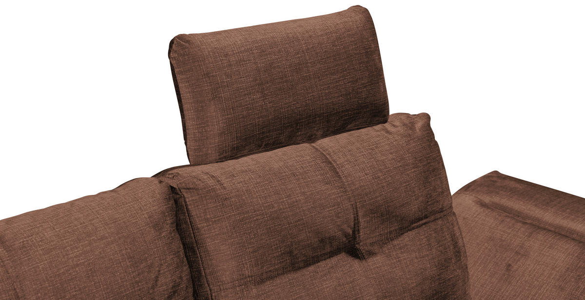 ECKSOFA in Mikrovelours Kupferfarben  - Schwarz/Kupferfarben, Konventionell, Kunststoff/Textil (170/275cm) - Carryhome