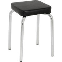 STAPELHOCKER Schwarz, Chromfarben  - Chromfarben/Schwarz, Design, Textil/Metall (36/49/36cm) - Carryhome